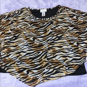 Alfred Dunner Zebra Print Top with Gold Chain Detail